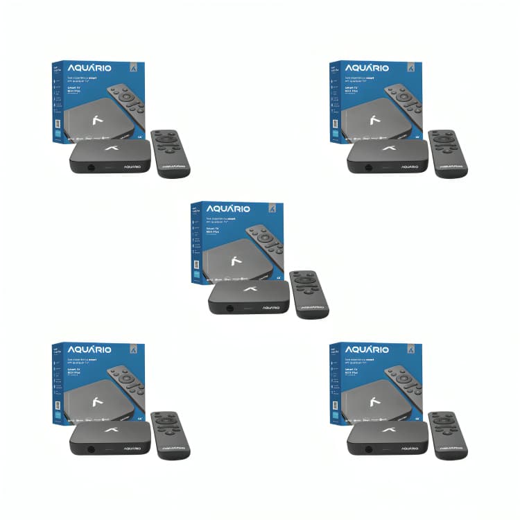 Kit 5 Smart Tv Box Full Hd 4k Android Aquário Stv-3000 Plus