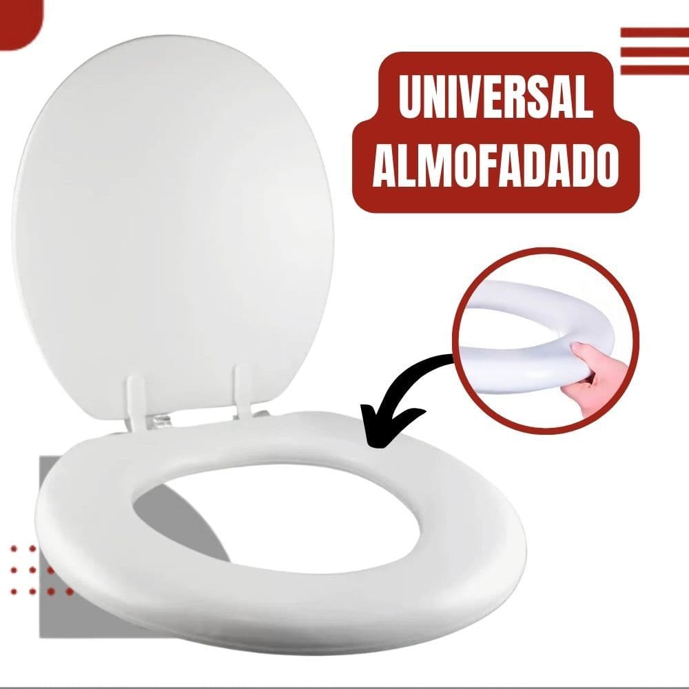 Assento Sanitário Almofadado Premium Universal Macio Conforto Absoluto