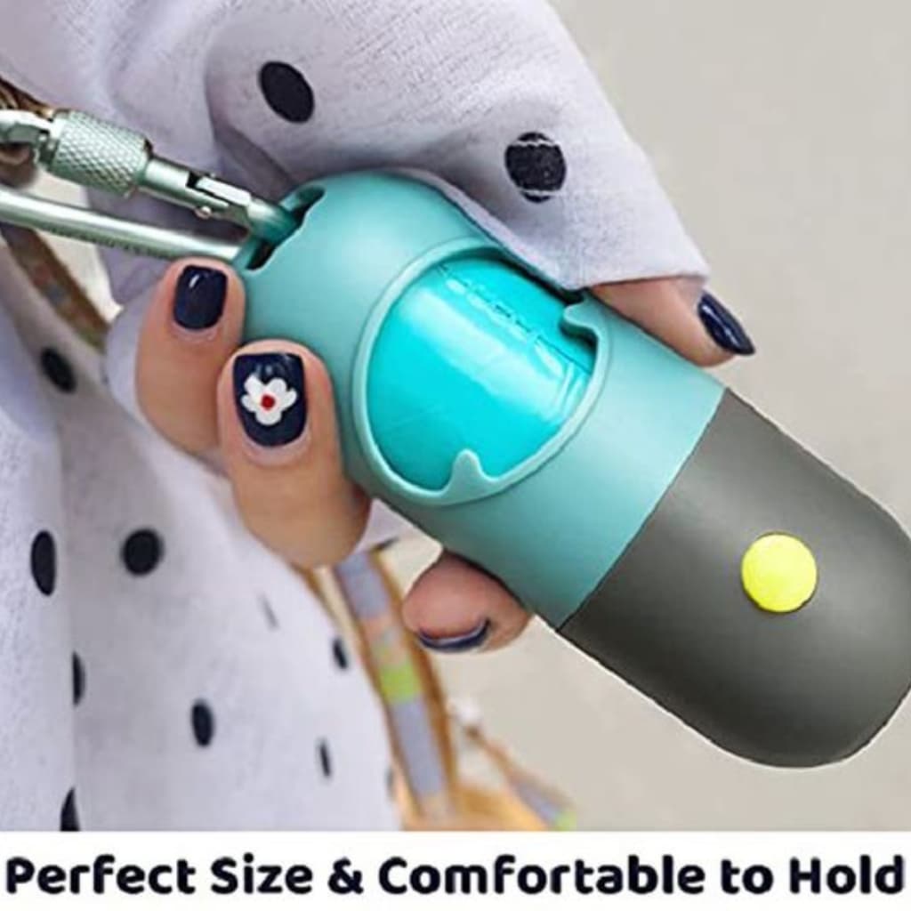 Porta Saquinho Higiênico Para Pet Com Lanterna /1 Refil Com 15 Saquinhos Cata Caca