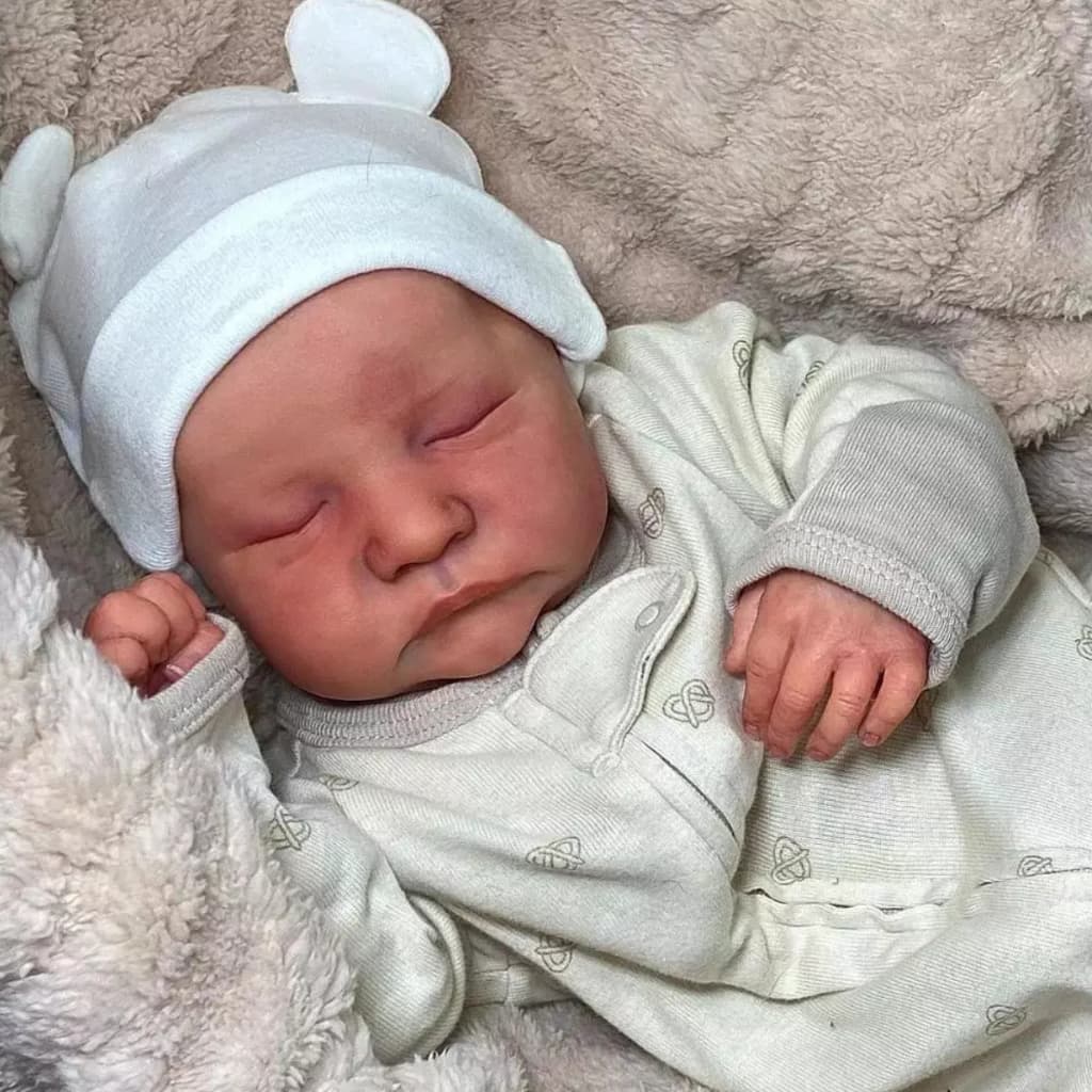 Boneca Reborn Bebê Realista em Vinil Siliconado com Olhos Fechados Pode Tomar Banho Envio Imediato