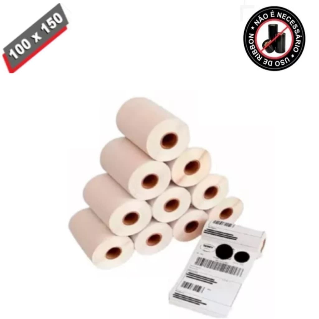 10 Rolos Etiqueta Térmica Atacado 10x15 100x150 De Qualidade