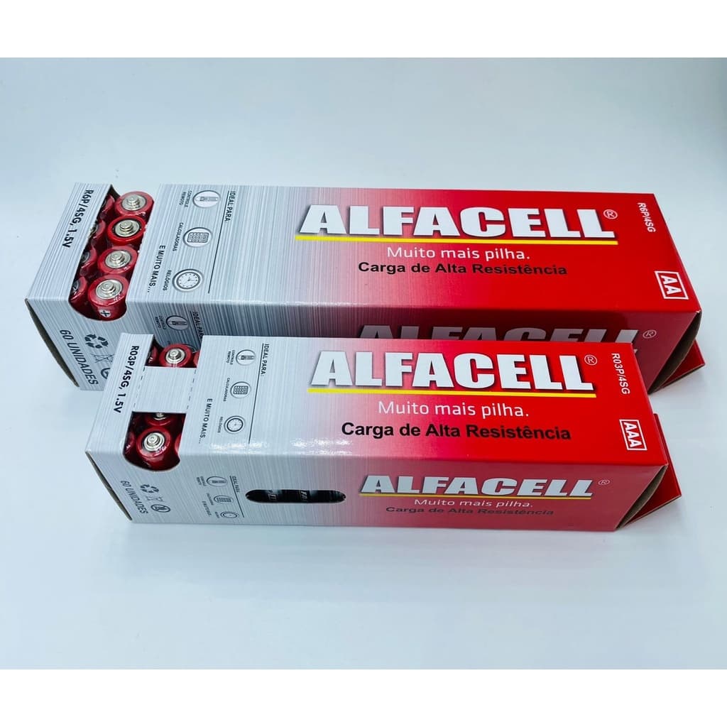 kit Pilha ALFACELL AA Comum  AAA Palito assistir bateria e relogio e brinquedo