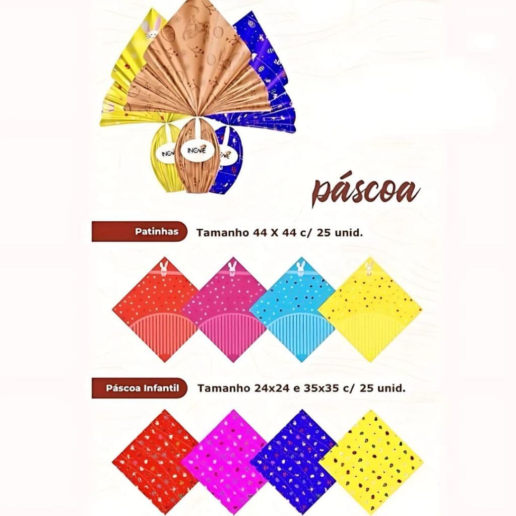 25 SACO OVO DE PÁSCOA EMBALAGEM OVO DE PÁSCOA ENVELOPE EXPRESS 100/150/250/350/500g  PÁSCOA 2026 (CHOCO)