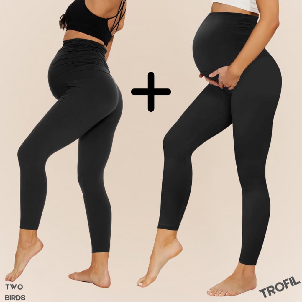 Kit 2 Legging gestante calça grávida maternidade suplex conforto barriga cós alto plus size curva