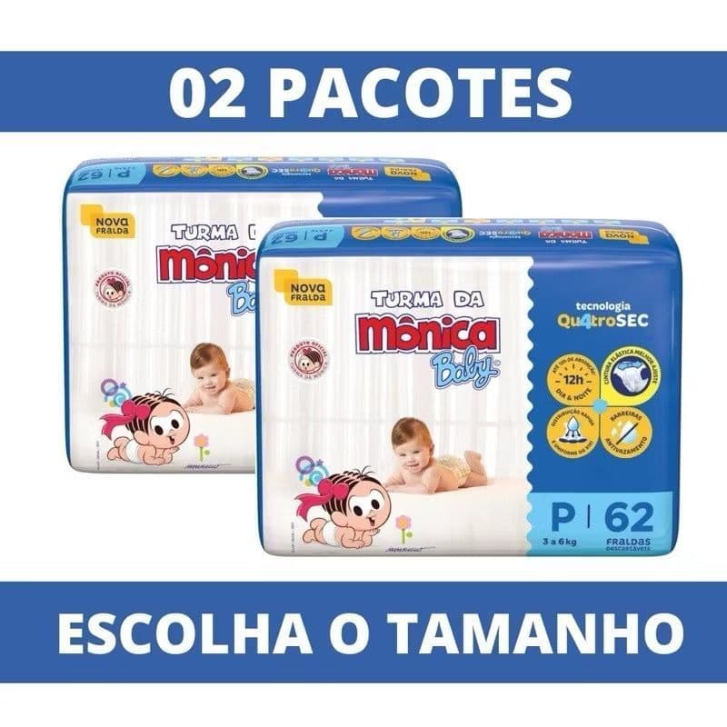 TURMA DA MÔNICA - Fralda Mega -  Escolha o tamanho