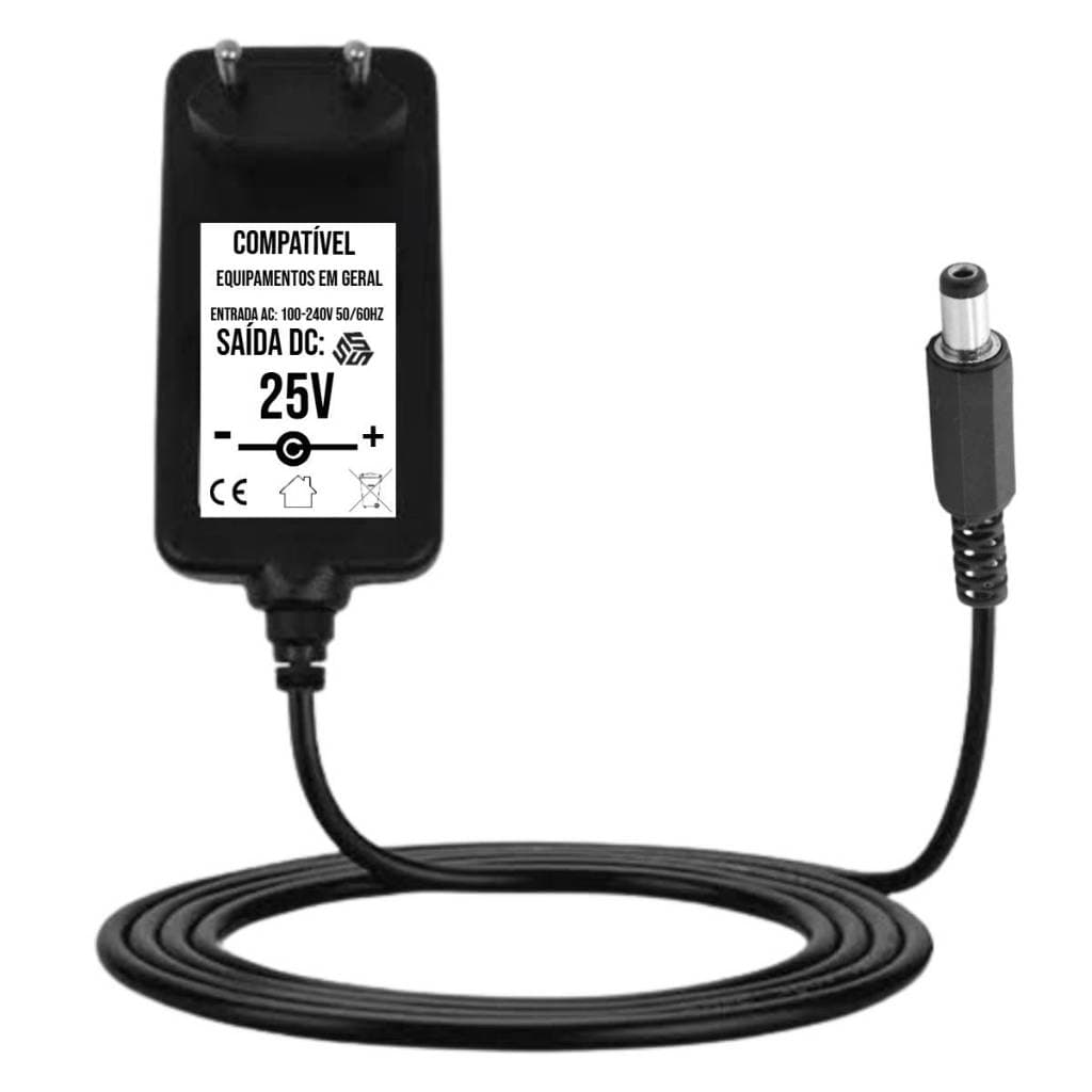 Fonte 25v Conector P4 5,5mm Externo 2,1mm Interno