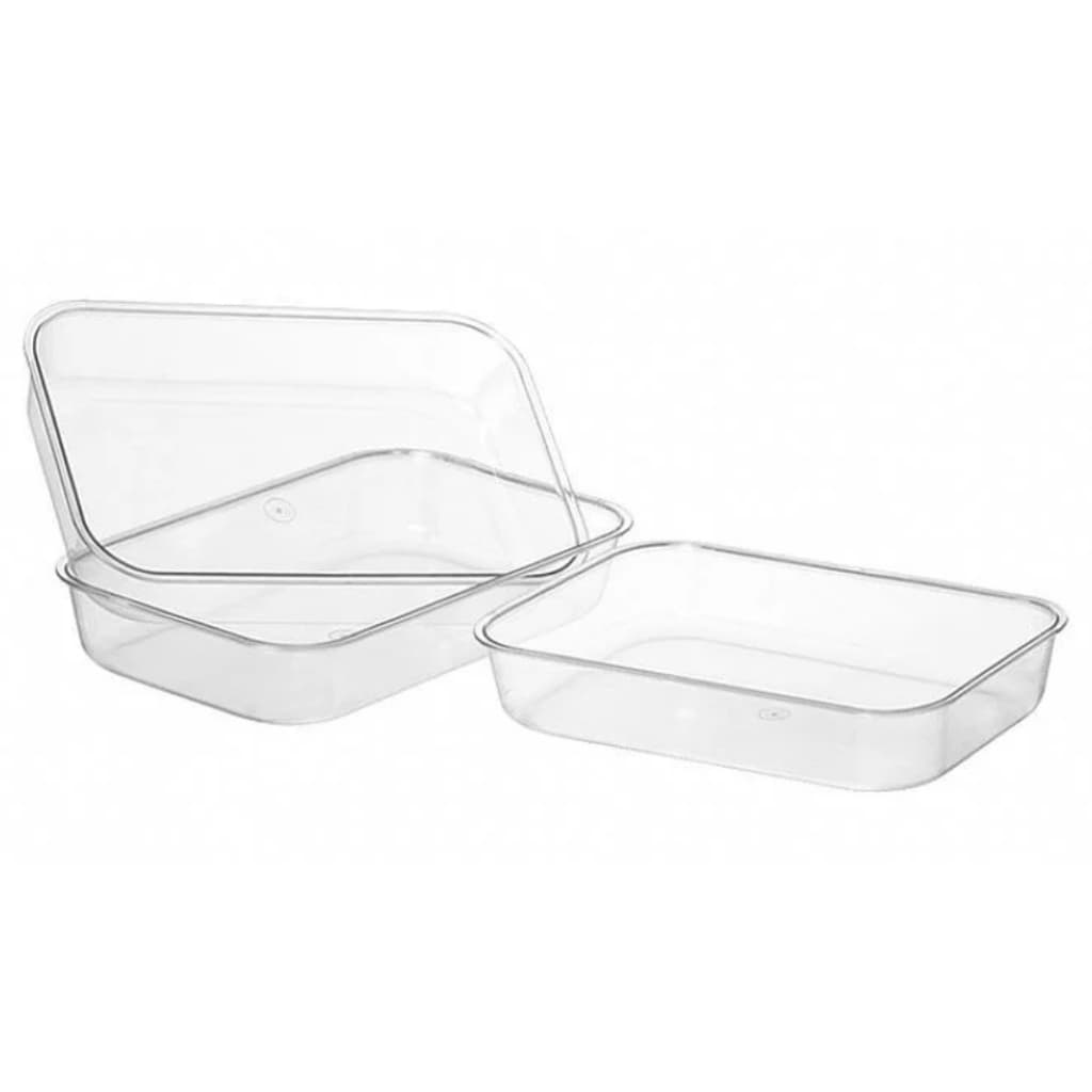 Kit C/3 Travessas Retangulares Plástico Cristal 13X20cm - Três Triângulos