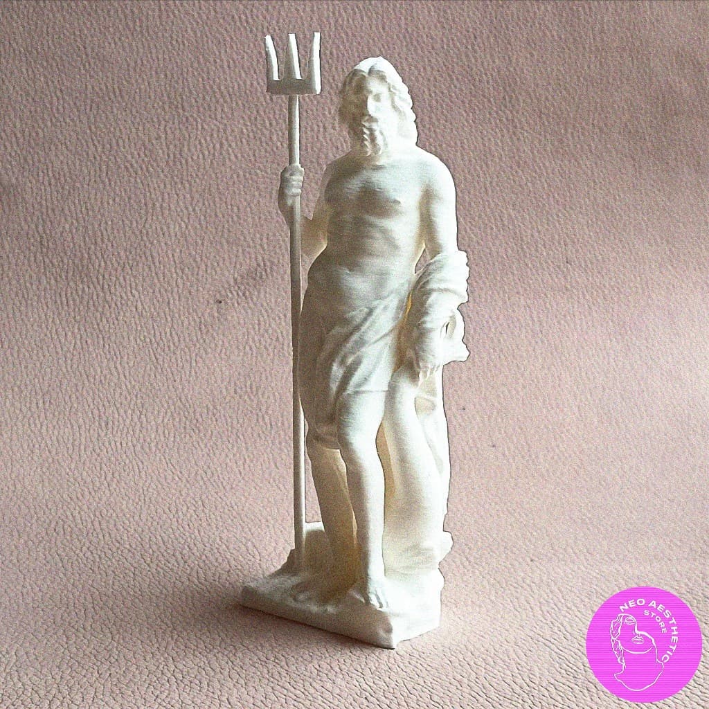 Estátua Escultura Deus Poseidon Netuno - 12 cm - Colecionável - Grega - Romana