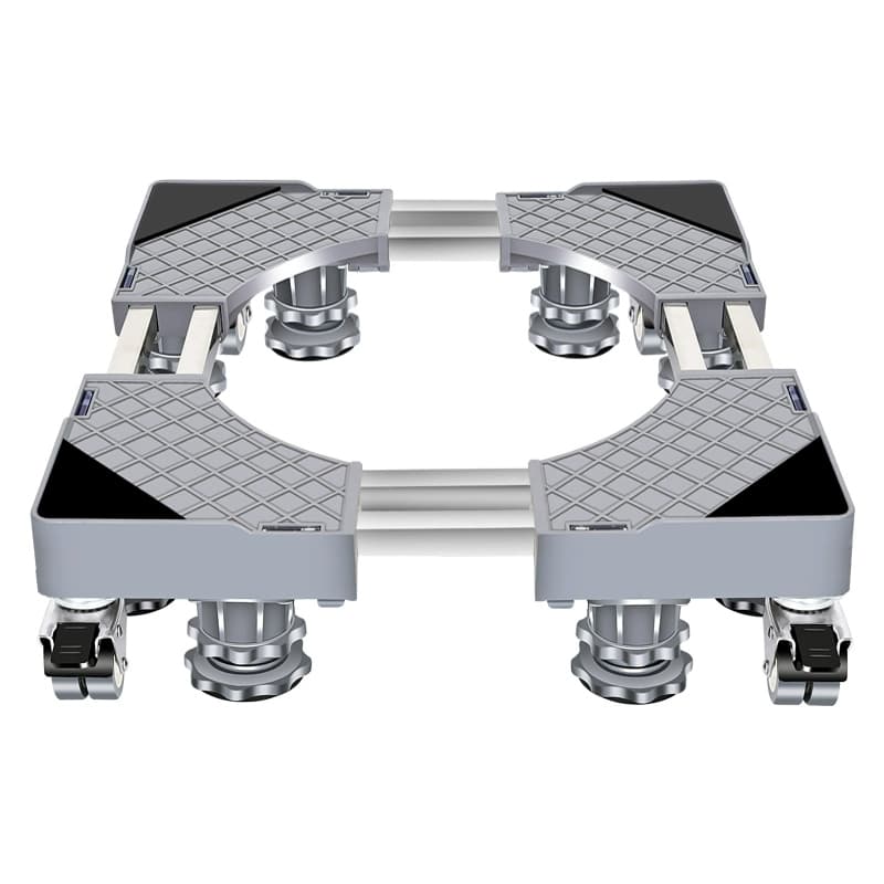 Suporte Para Geladeira / Maquina De Lavar E Fogão Inox Com Rodinhas Base Carrinho Móvel Flexível