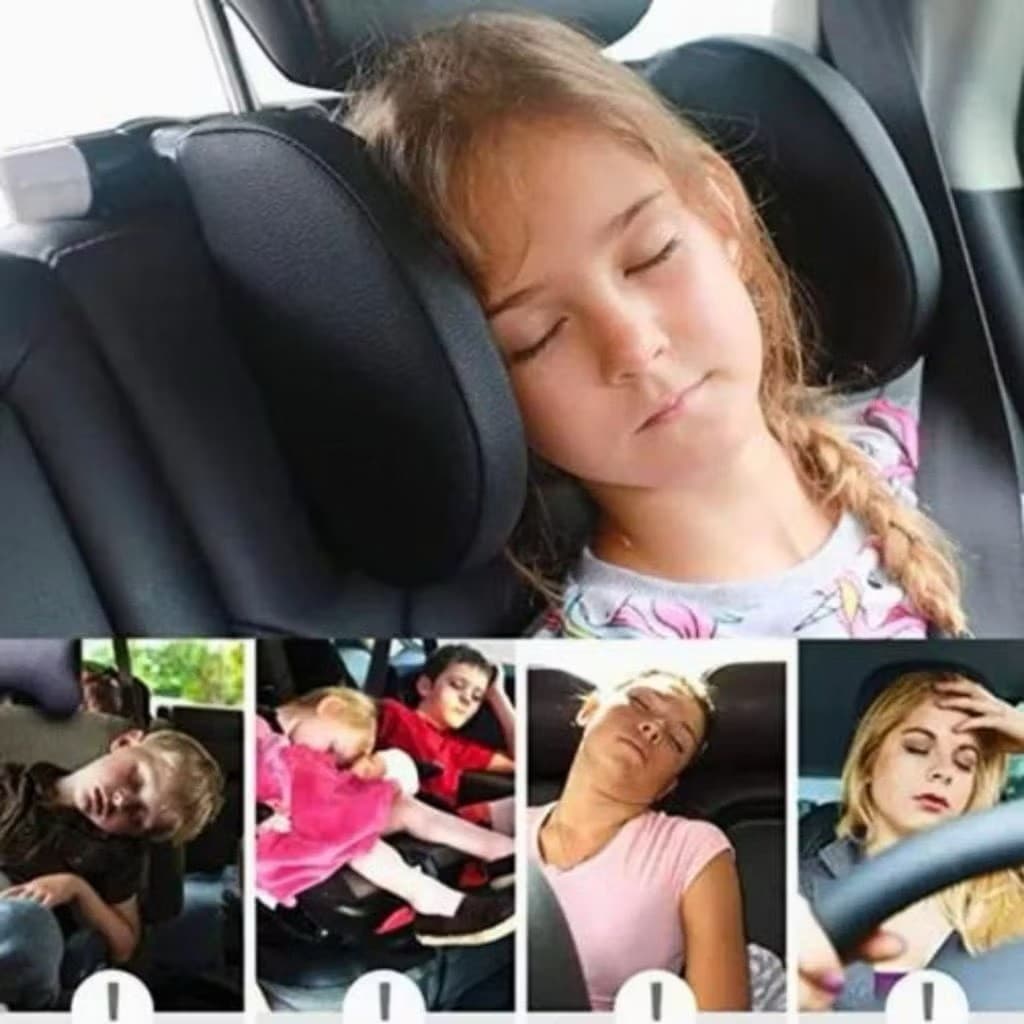 Almofada de Assento Triaxial Ajustável Para Carro - Apoio de Cabeça Giratório 180° Para Conforto de Bebê e Crianças