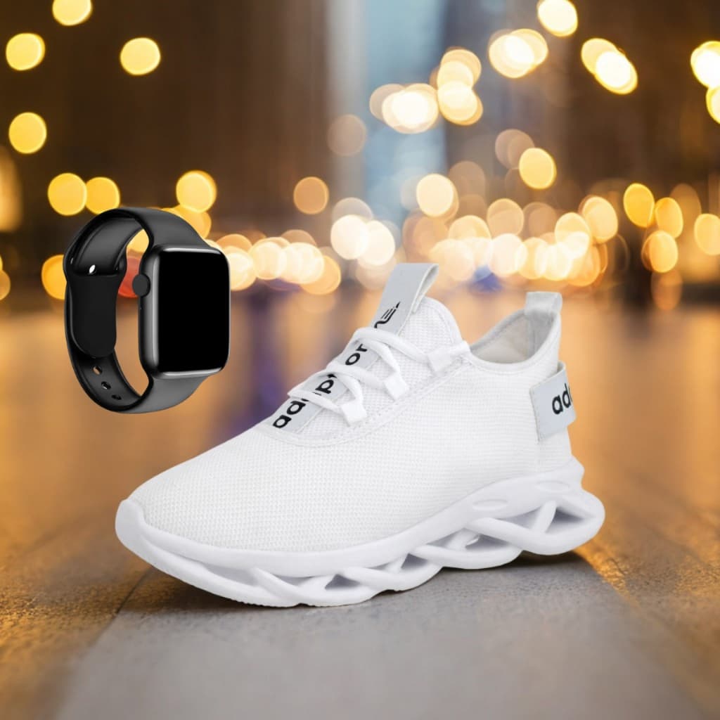 Kit Tênis Masculino Limited Adaption Confortável Academia Caminhada Corrida Sola Alta Amortecimento + Relogio digital