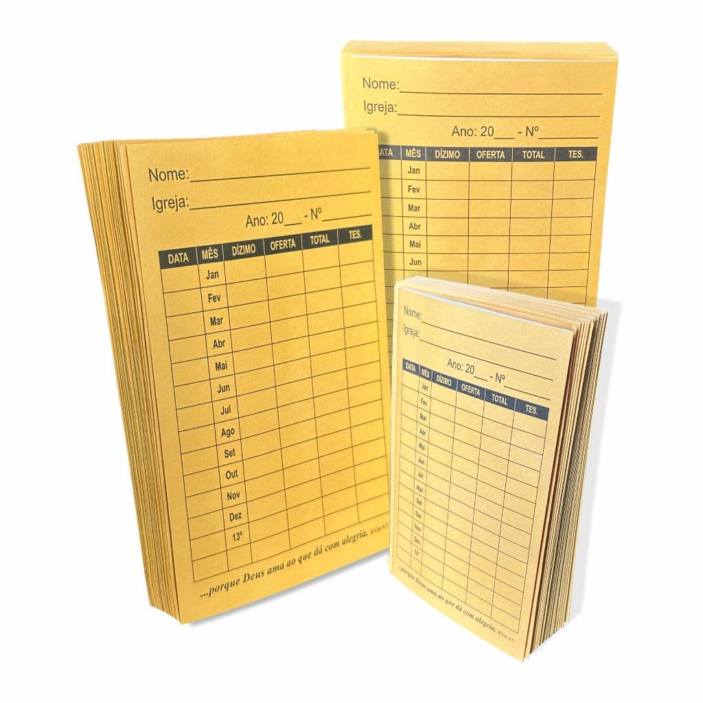 Envelope Para Dizimo Anual + Oferta - 100 Unidades / Amarelo