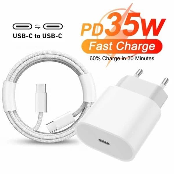 Carregador Turbo 35W iPhone USB C Original Fonte PD Carregador iPhone 15 iPhone 16