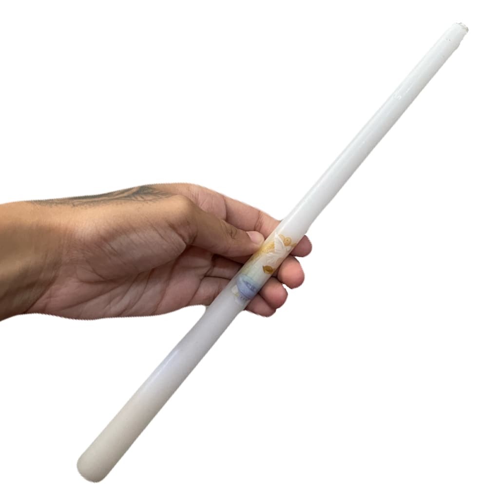 Vela Para Batizado Branca Com Tema Umbanda Candomblé