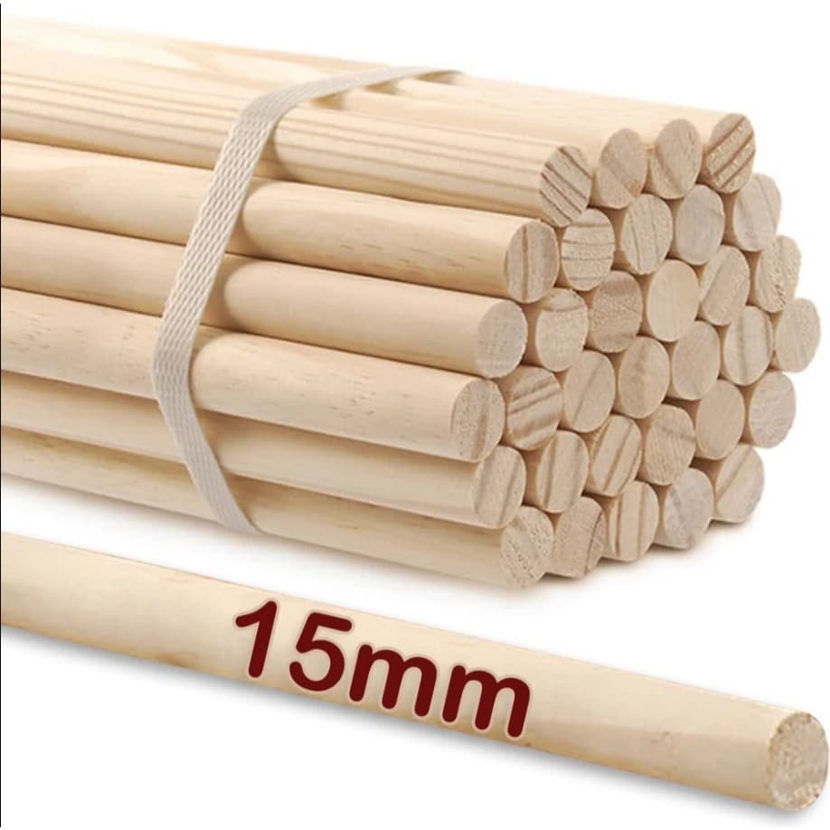 10 Bastão De Madeira Pinus 15MM Vareta Poleiro Palito