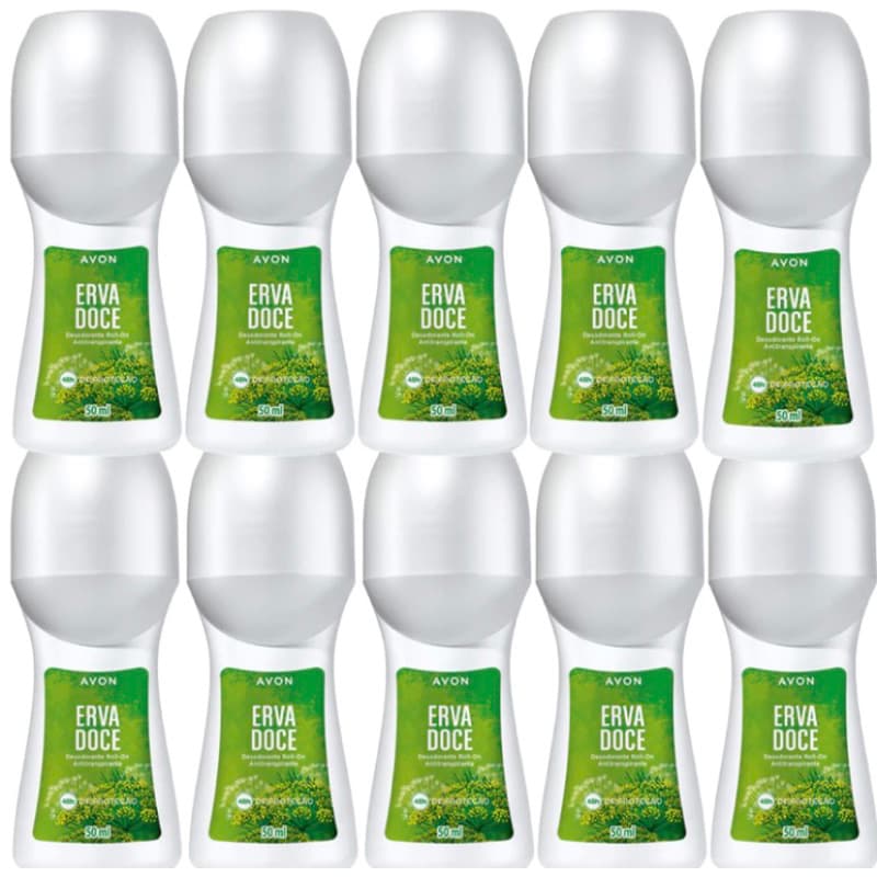 Kit com 10 Roll-on Erva doce-Avon com 50ml cada.