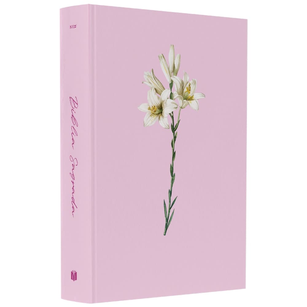 Bíblia Sagrada Lírios | NVI | Letra Normal | Capa Dura Rosa