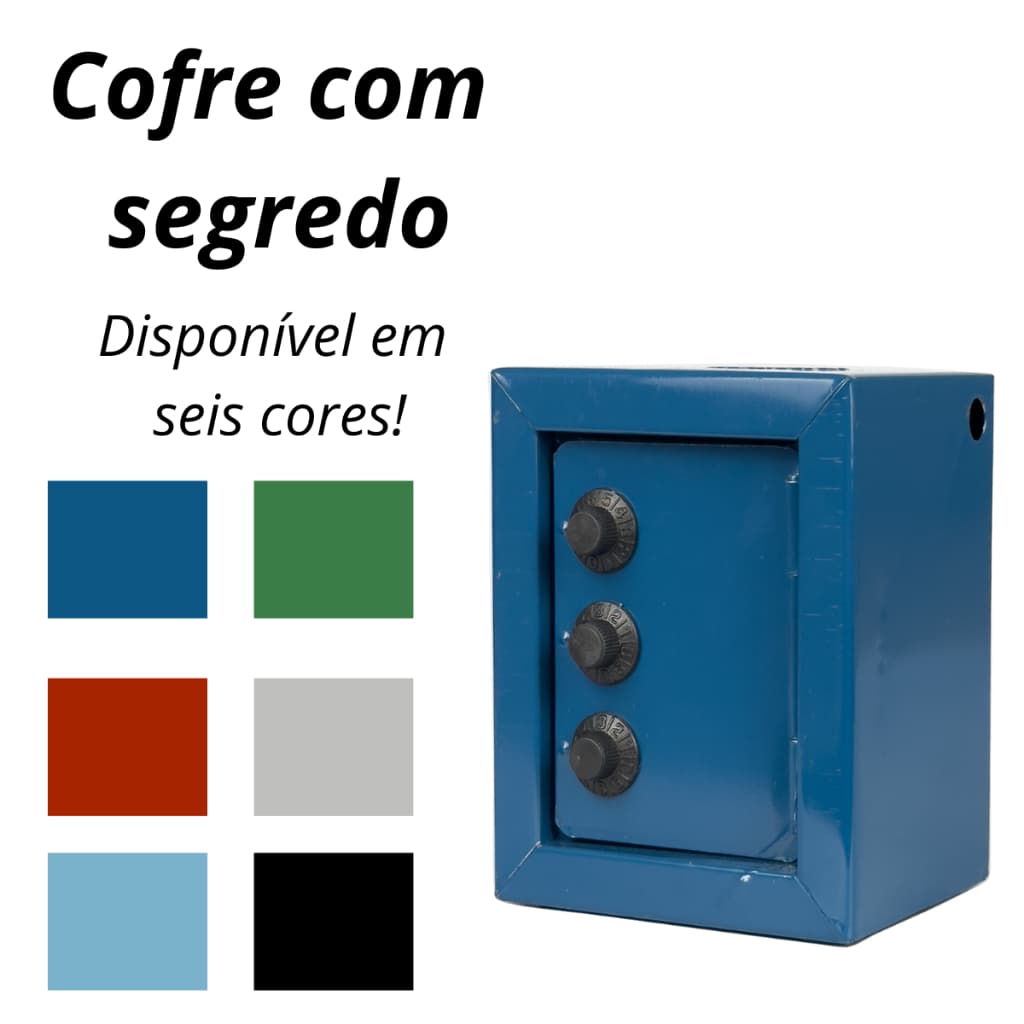 Mini Cofre Com Segredo Senha Para Moedas Notas Cofrinho Fercar