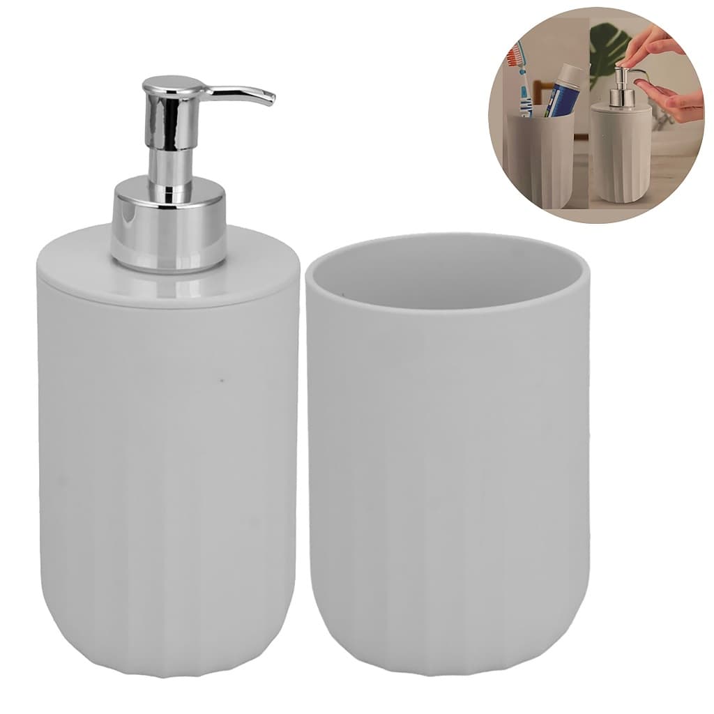 PORTA SABONETE LIQUIDO E COPO PORTA ESCOVAS DE DENTE EXCLUSIVO