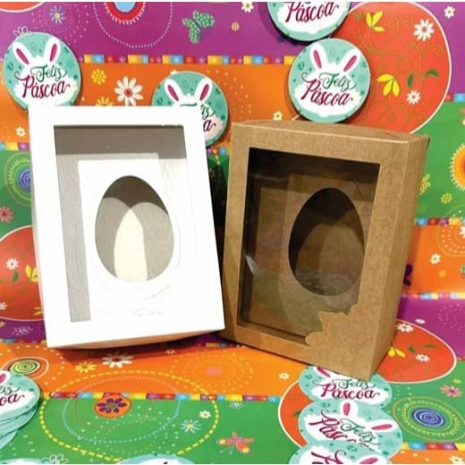 50 Unidades Caixa Para Ovo De Colher Caixa Degustação Para Ovos de pascoa com berço 1 cavidade