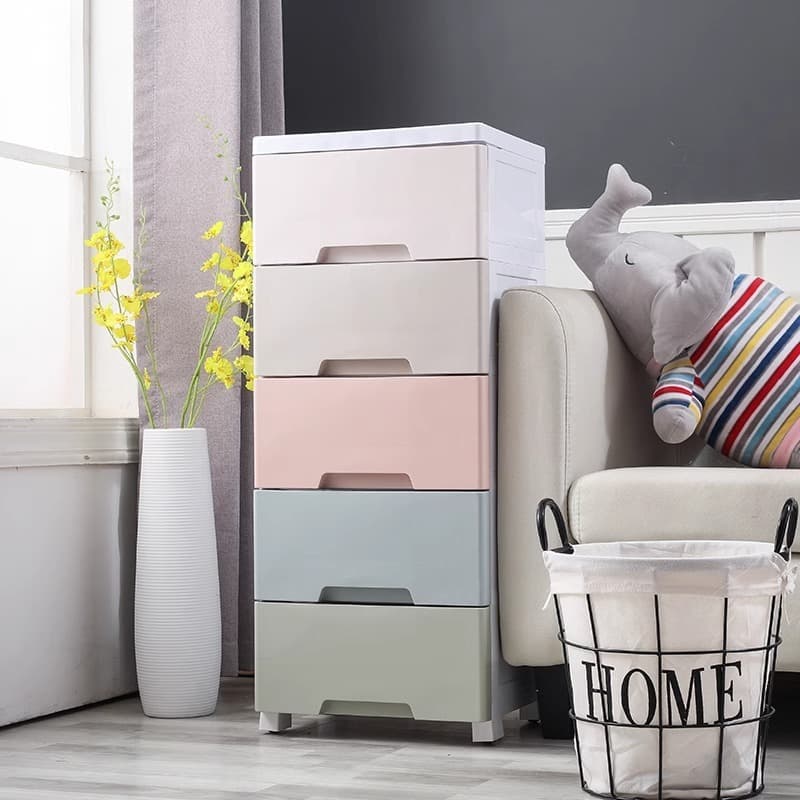 haosin Gaveteiro Organizador de Plástico Multifuncional com Rodinhas Banheiro Cozinha Quarto Multiuso 5 Gavetas