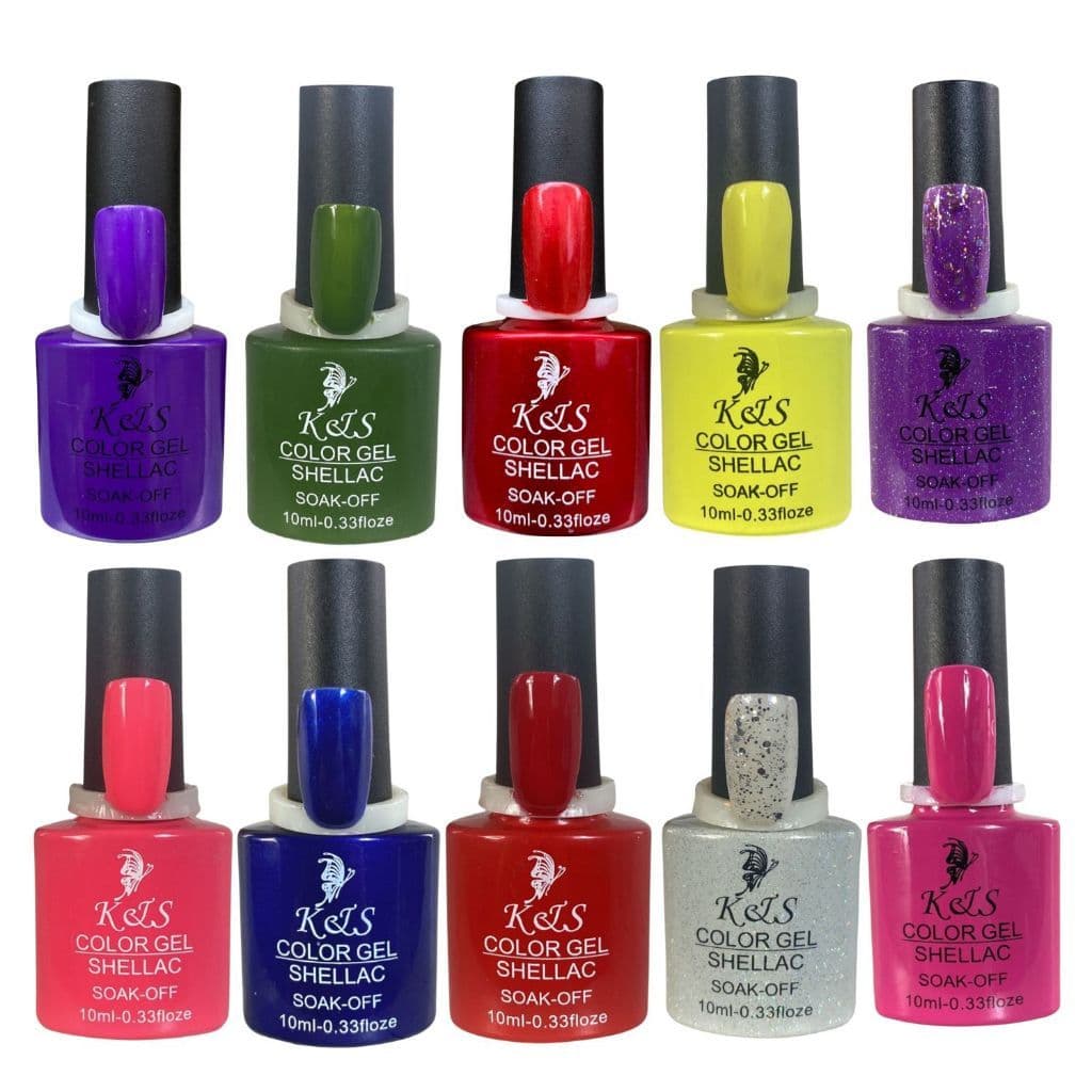 Kit 12 Esmaltes Em Gel 10ml D&z / Bella Rosa / K&S / Lirio / Sioux / Real Love Unhas Esmalte