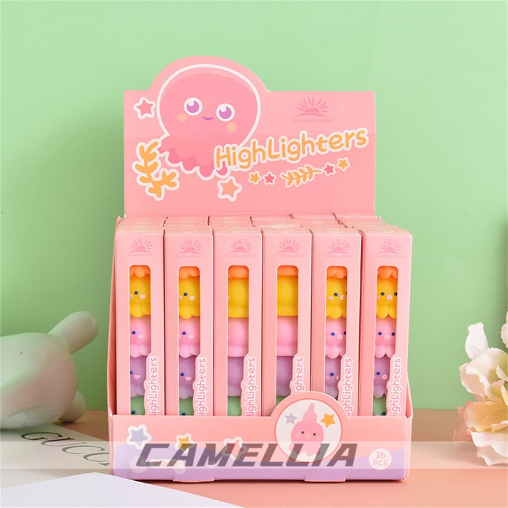 Marca-Texto Multicor em Forma de Polvinho Fofo