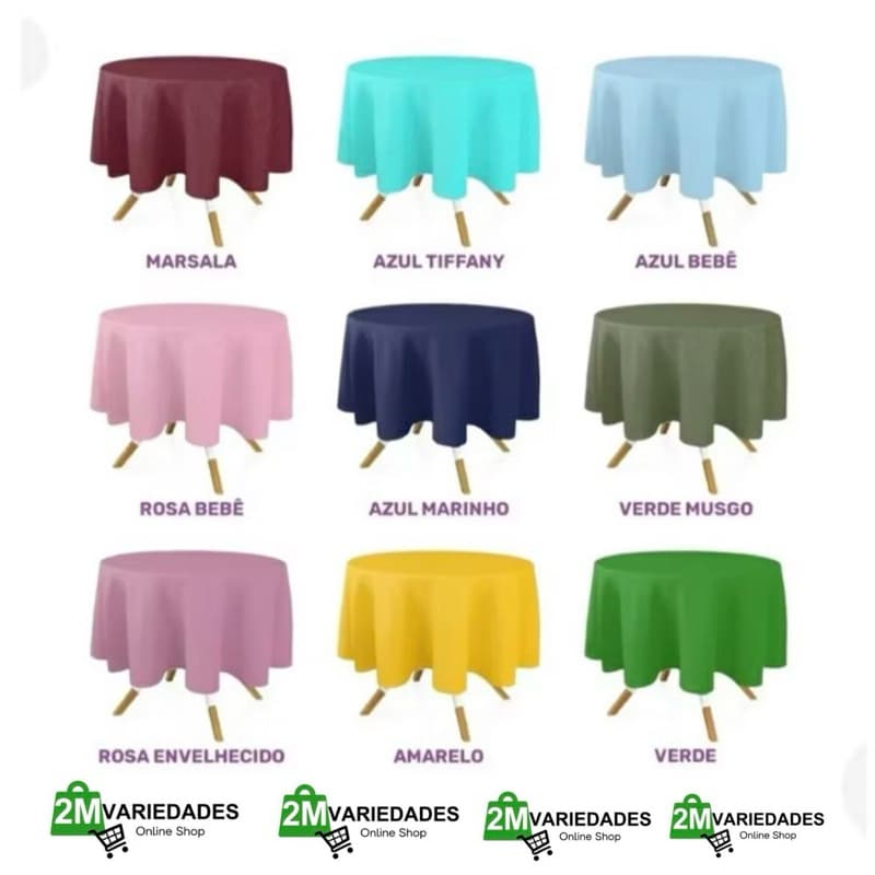 Toalha de Mesa Oxford 1,50m Redonda ou Quadrada para Buffet - Mesa de 4 cadeiras