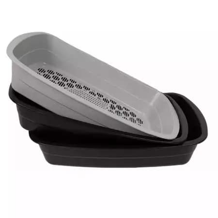Caixa de Areia Furba para Gatos - Banheiro Sanitário com Bandeja Higiênica (2 bandejas e 1 peneira)