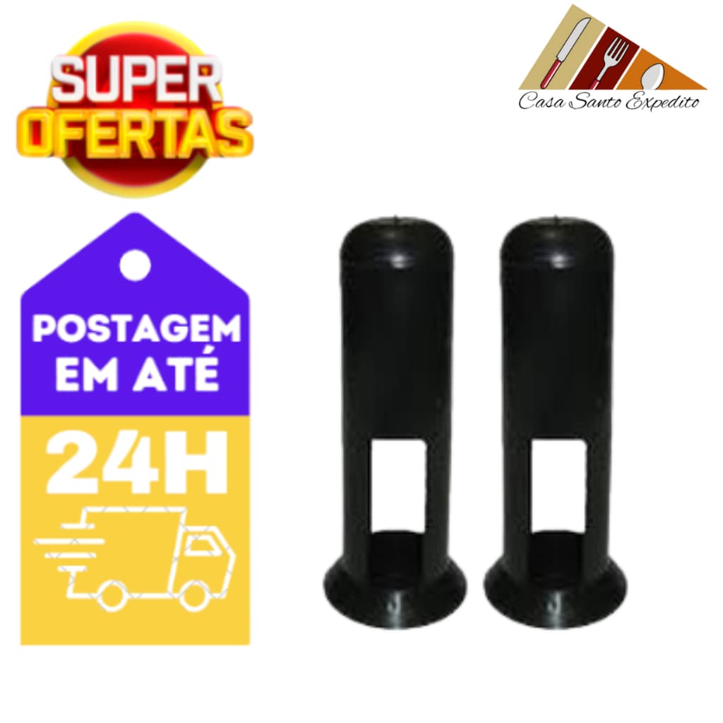 Conjunto Kit 2 Porta Canudos Plastico Preto Bar Restaurante Lanchonete Boteco 29cm (envio Imediato)