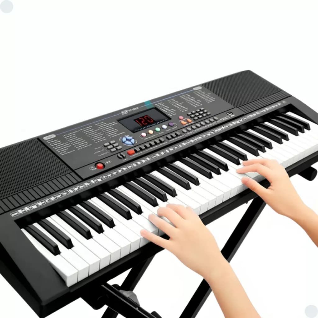TECLADO MUSICAL 300 TIMBRES E RITMOS, PRETO, MOD: M-T3000