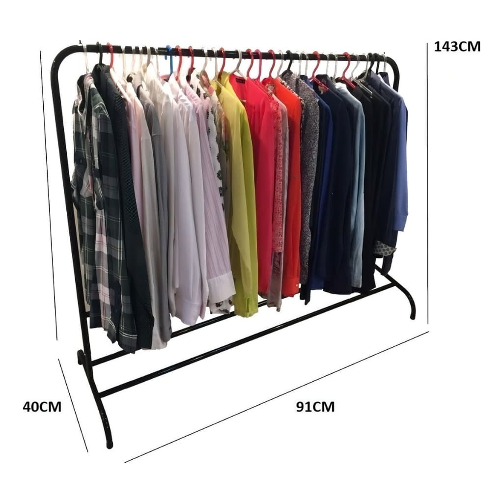 Organizador De Roupas Cabideiro De Chão Arara Com Sapateira Em Aço Desmontável