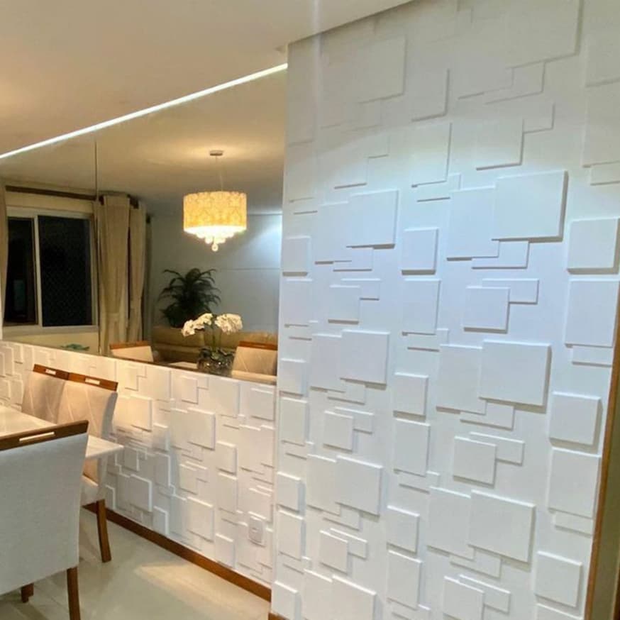 KIT 10 PLACAS 3D SIMULA PVC 50X50CM PARA QUARTO SALA COZINHA