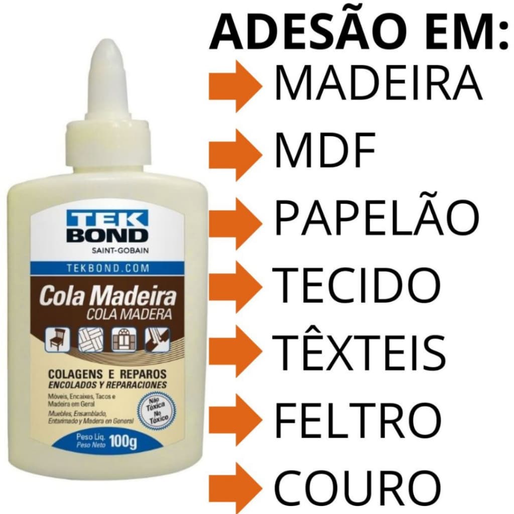 Cola Madeira TekBond Colagens e reparos
