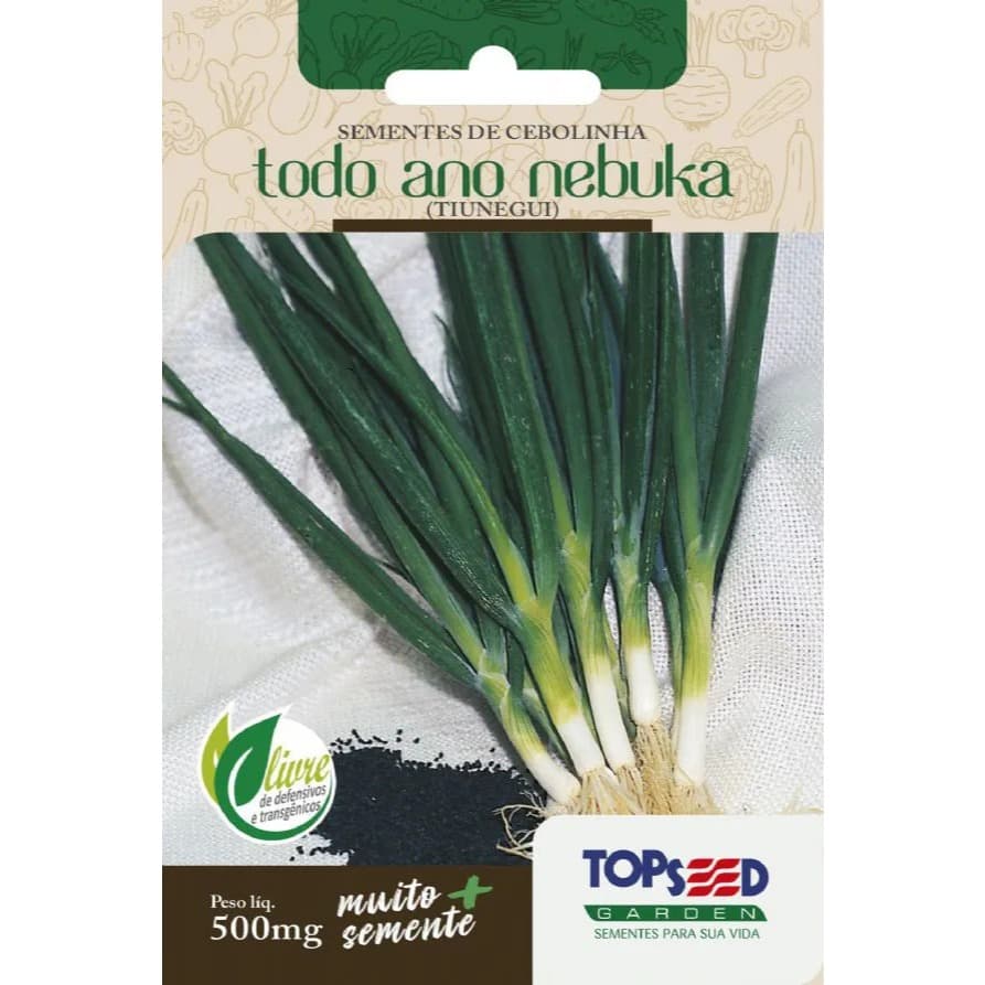 Semente Cebolinha Todo Ano Nebuka Topseed - 1 Envelope
