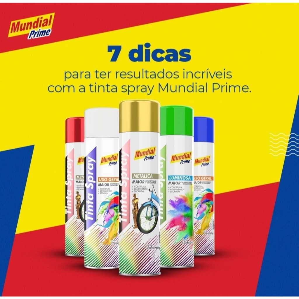 Tinta Spray Uso Geral 400ML - Cores  - Mundial Prime