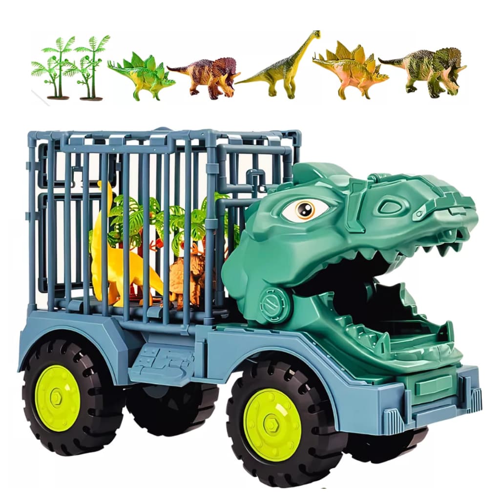 Carro Dinossauros Safari Brinquedo Caminhão Com 4 Dinos Divertido Crianças - Toy King Dino Jurassic