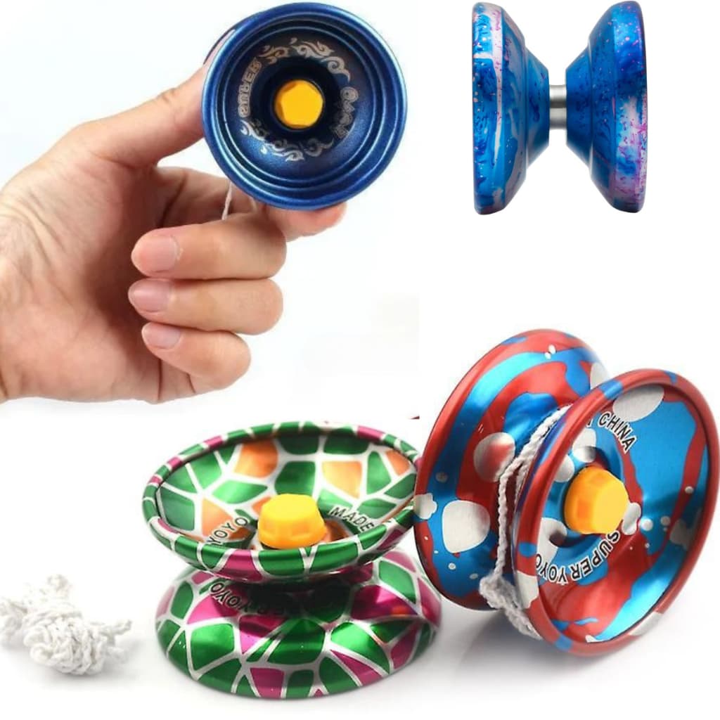 ioio de metal alumínio yoyo profissional com rolamento roletado brinquedo ioio colorido 7 esfera