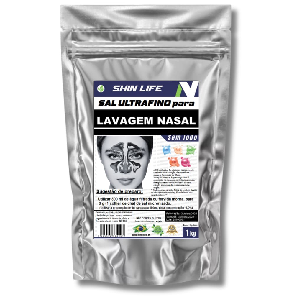 Sal Micronizado (em Pó) para Lavagem Nasal 1kg (Sem Iodo)