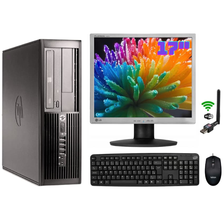 Computador HP Core 2 Duo E7500 8gb Ram 320 Hd Monitor 17" Teclado Mouse Wifi Rápido Grande Espaço