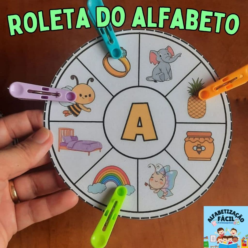 26 Roletas do Alfabeto Plastificado + Prendedor PARA ALFABETIZAR
