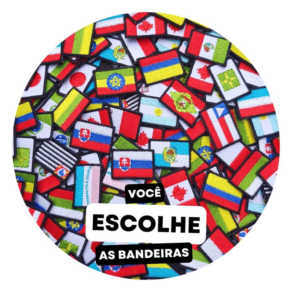 Micro Bandeira Bordada Países e Estados 2,0x3,0cm Patch Mochileiros Tamanho Micro