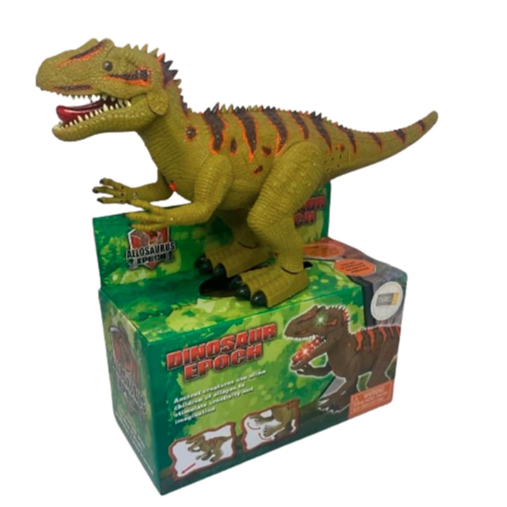 Dinossauro Brinquedo Infantil Bate E Volta Emite Som Com Luz à Pilha