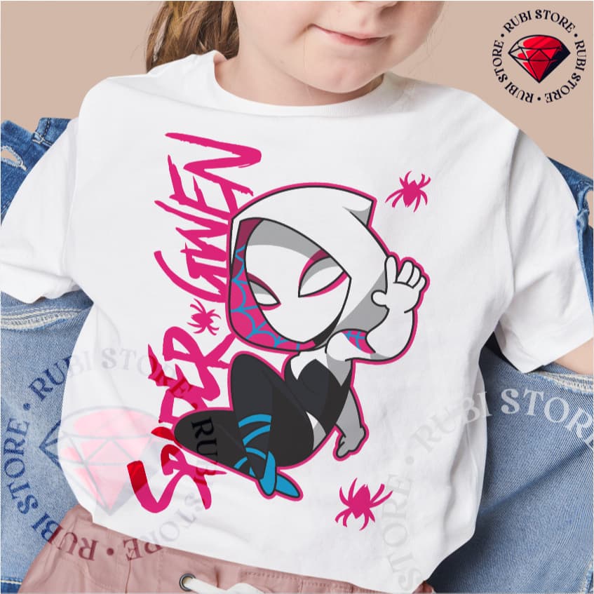 Camiseta Infantil OU Adulto até G2 Spider Gwen Aranhaverso