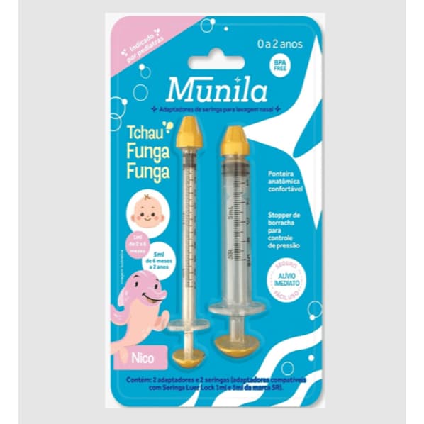 Tchau Funga Funga Baby 0 a 2 anos Kit 2 seringas + 2 adaptadores