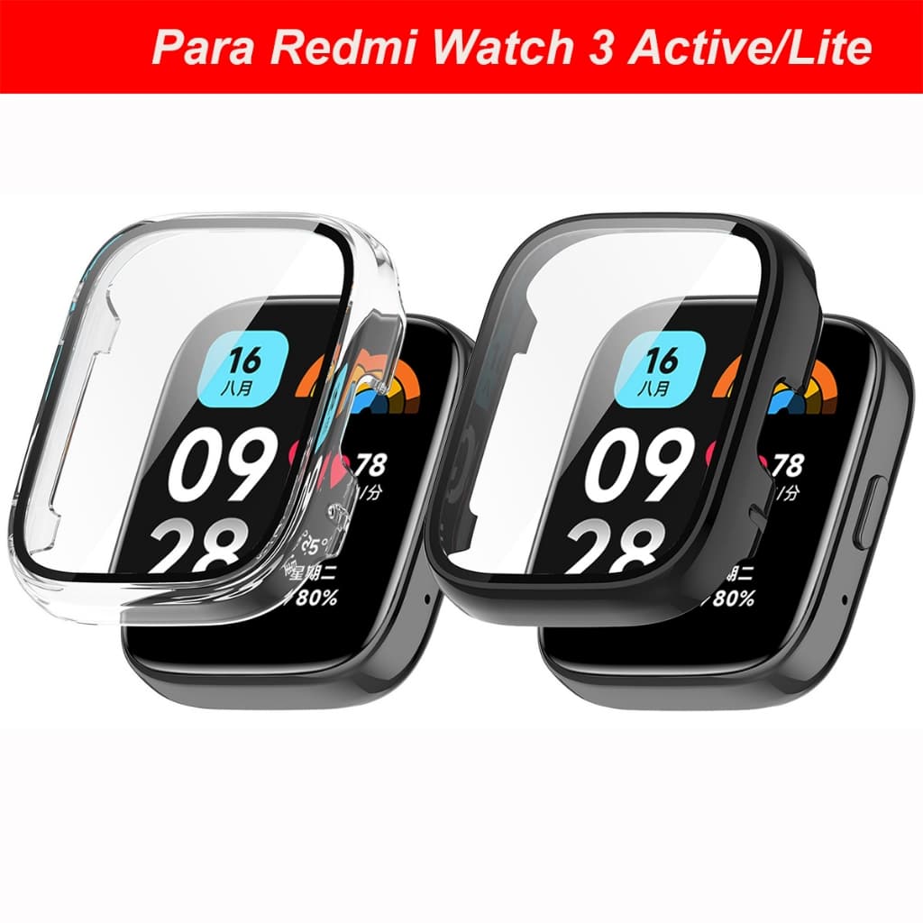 Funda Case y Película Protectora Compatible con Xiaomi Redmi watch 3 Active / Redmi watch 3 Lite