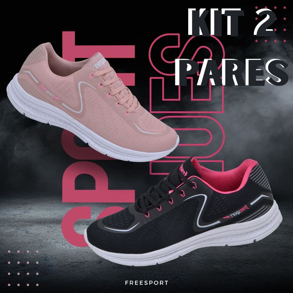 Kit 2 Pares Tênis Esportivos Masculino/Feminino para Academia Confortável