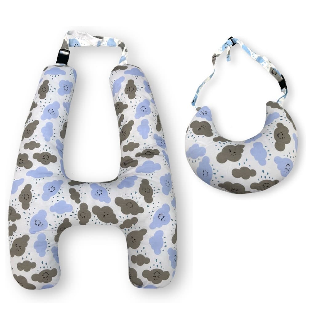 ALMOFADA H PARA CARROS COM ALMOFADA SEGURA QUEIXO NUVEM AZUL