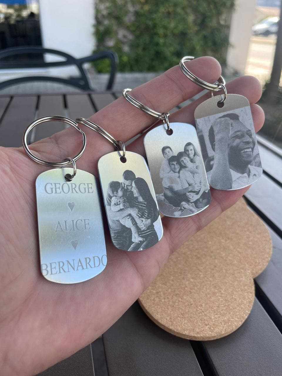 Chaveiro Personalizado com Foto Gravação Realista metal inoxidável