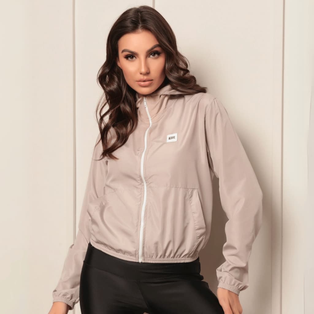 Jaqueta Corta Vento Feminina Capuz Cortar Catavento Secagem Rapida Blusa de Frio Agasalho Ziper